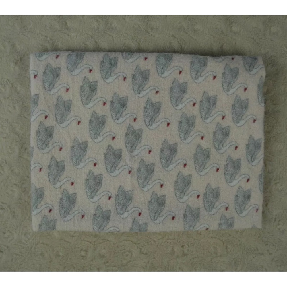 Modern Baby Swan Baby Receiving Blanket Flannel Pink Gray White duck goose bird